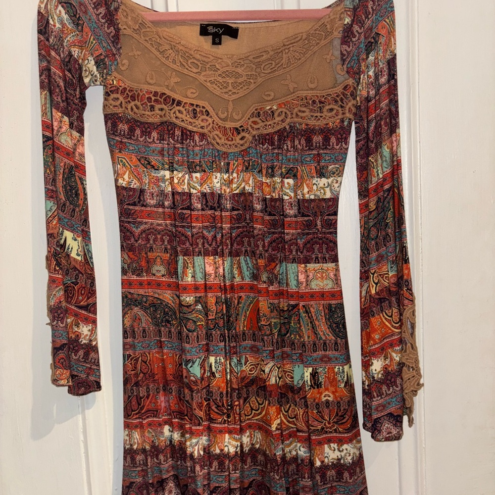 Sky Women's Vibrant Long Sleeve Dress